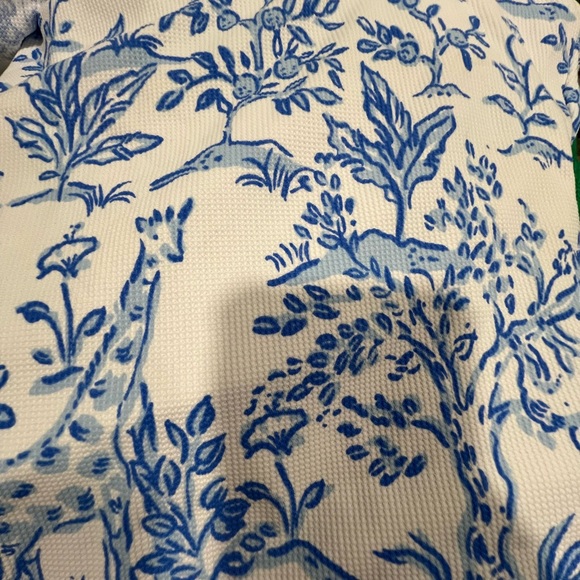 Lilly Pulitzer Aemma Ruffle One-Piece Swimsuit Resort White Tall Tales" print. - Picture 10 of 10